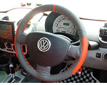 ISOTTA ステアリングカバー Red/Gray スポーツタイプ for VW NEWBEETLE